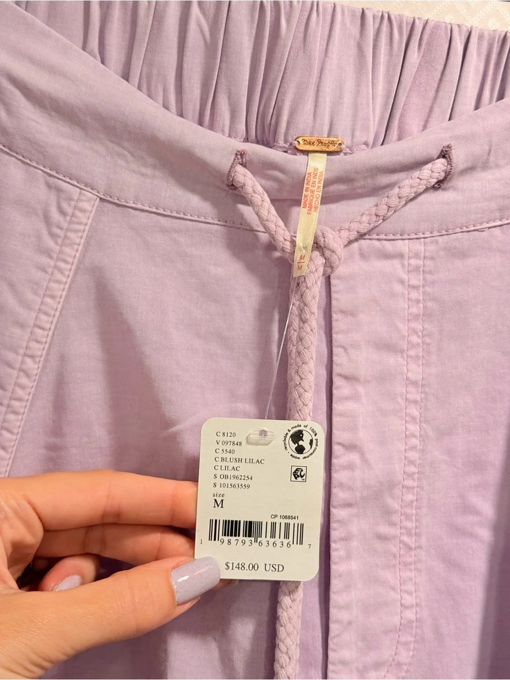 NWT Free People Willow Poplin Maxi Skirt in Pink Lavender Size M